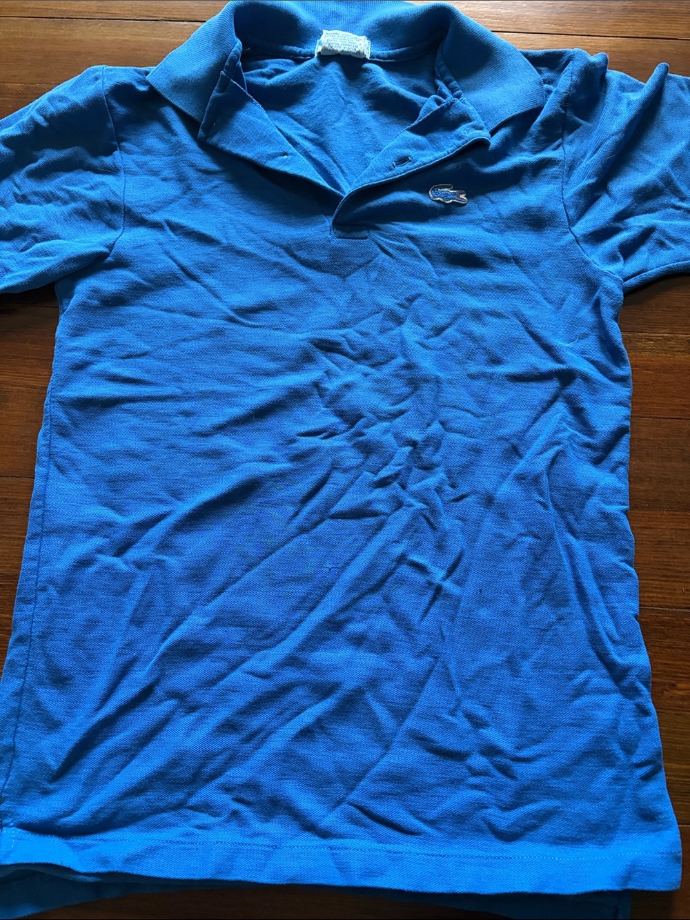 Lacoste Bright Blue Short-Sleeve Polo with Crocodile Patch
